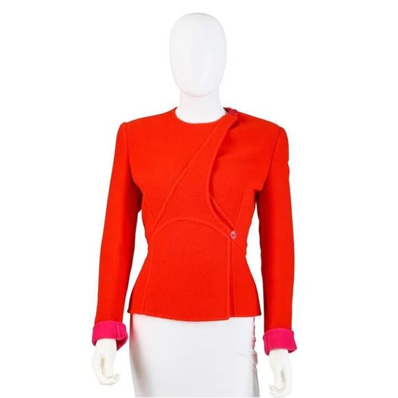 Giorgio Armani Pink & Red Contrast Jacket - Size 38 - Picture 2 of 2